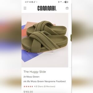 Moss Green Slide Sandals